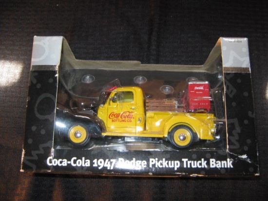 Coca Cola 1947 Dodge Pickup Truck Bank, NIB, 1/24 Scale