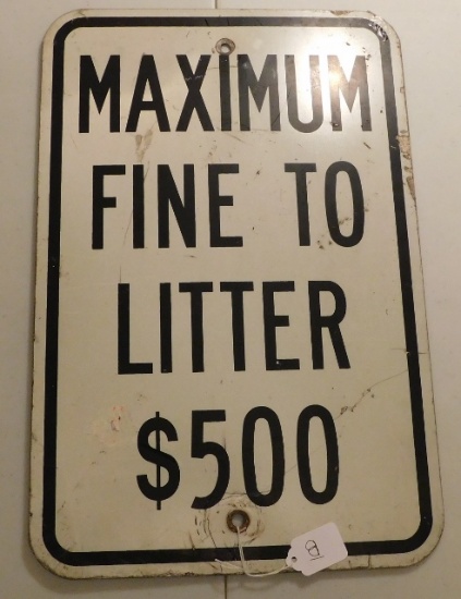 Tin Litter Sign 12 x 18 inches