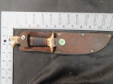 Richtig 6 inch Military Knife with Brass and leather handle, has Grommet and mark