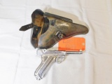 Nickel Plated German Nazi Luger, Demonstrator Version Pistol, with 2 Clips, Holster, Tool, Super Rar