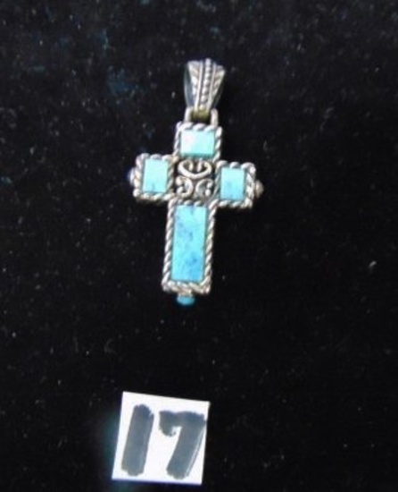 Vtg Reversible Sterling Silver Cross Pendant