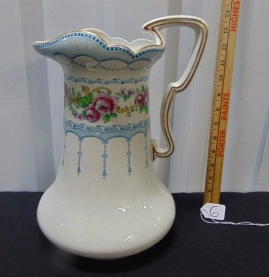 Antique Circa 1912-1936 Keeling & Co. Ltd. Losol Ware Tall Pitcher, Beaufort Pattern