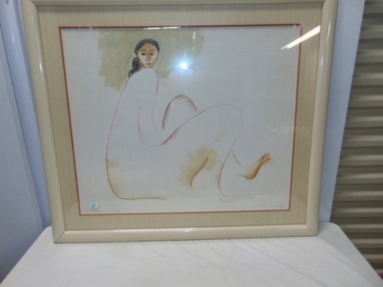 Rare Limited Edition Lithograph 102/150 Autographed In Pencil Print By R. C. Gorman