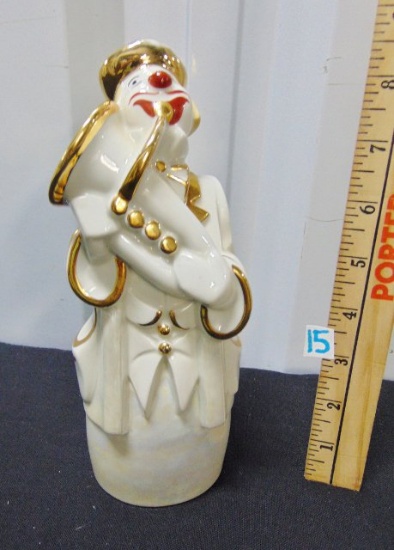 Lourioux Porcelain Clown Playing Tuba Candle Holder