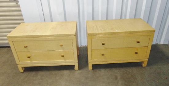 Matching Vtg Night Tables W/ 2 Drawers Each