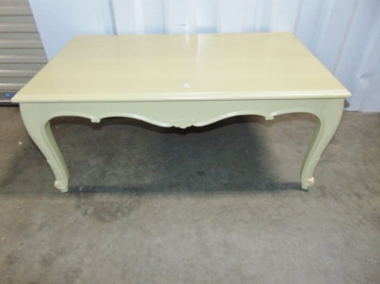 Vtg Queen Ann Style Solid Wood Coffee Table