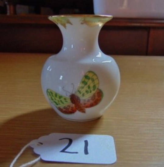 Vtg Herend Porcelain Hand Painted Miniature Vase