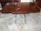 Vtg Double Drop Leaf Solid Mahogany Dining Room Table W/ Leaf