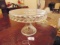 Vtg Pressed Glass Cake Stand W/ Rum Well