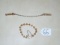 Vtg Mid Century Gold Tone W/ Faux Pearls Sweater / Scarf Clip & Gold Tone Bracelet W/