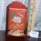 Vtg Red W/ Flowers Metal Match Safe