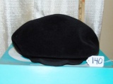 Vtg & Very Chic Vtg Ladies Velour Tam Style Black Hat By Herbert Bernard