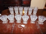 Set Of 12 E A P G Tea Glasses & Dessert Glasses