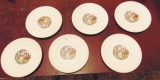 Set Of 6 Beautiful Vtg Harker Pottery Co. Dinner Plates Trimmed In 22 Karat Gold