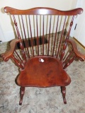 Vtg Cherry Wood Rocking Chair W/ Carved Claw Hand Rests