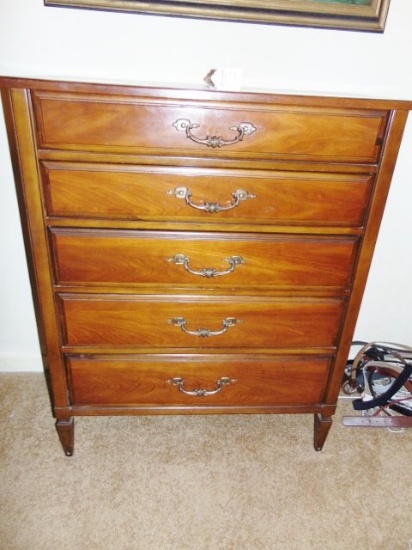 Vtg 1970s Stanley Furniture Solid Wood 7 Drawer Chest Of Drawers