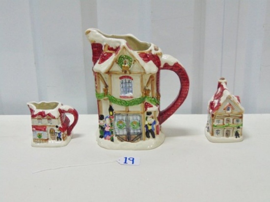 Vtg 1989 Fitz & Floyd Matching Pitcher, Creamer & Sugar Bowl