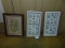 3 Vtg Cross Stitch Works In Frames