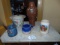 Pottery Lot: Oriental Planter, Southwestern Style Vase, Condiment Jar,
