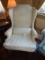 Vtg Henredon Wingback Parlor Chair W/ Brocade Fabric Upholstery