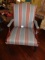 Vtg Oversized Mahogany & Fabric Parlor Chair Made By Southwood, Hickory, N C