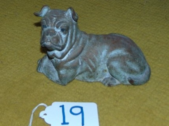 Vtg Cast Iron Bulldog Door Stop