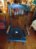Vtg Solid Wood Rocking Chair