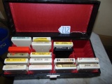 Sixteen 8 Track Tapes & A 8 Track Tape Storage Box