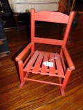 Childs Vtg Solid Wood Rocking Chair