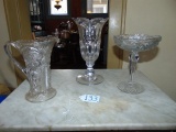 3 Beautiful Pieces Of Vtg Lead Crystal