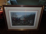 Large Framed & Matted Fox Hunting Print 