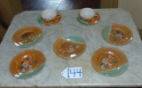 Vtg Opalescent Porcelain Tea & Biscuits Set Made In Japan
