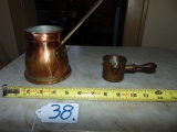 2 Vtg Copper Smelting Pots