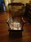 Vtg Solid Cherry Wood Rocking Chair By Nichols & Stone, Gardner, Mass.
