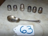 6 Vtg Sterling Silver Salt & Pepper Shakers & A Sterling Silver Spoon