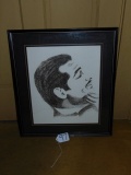 Original Pencil Drawing Of Clark Gable Signed Frannie '85