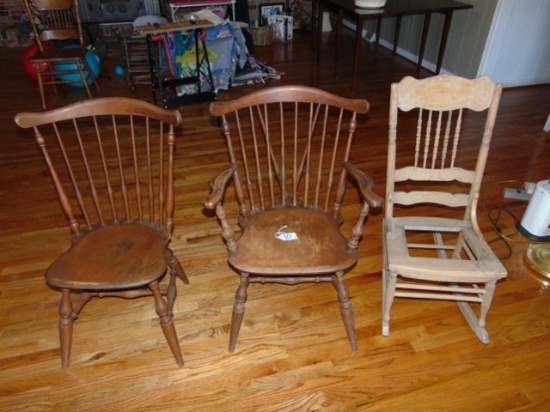 2 Vtg Chairs & A Rocking Chair ( Local Pick Up Only )