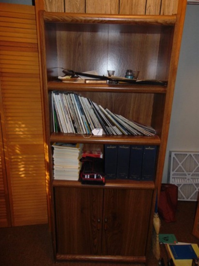 Nice Bookcase & Cabinet W/ All Contents ( Local Pick Up Only )