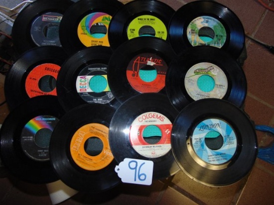 Lot Of 12 Vtg 45 R P M Vinyl Records