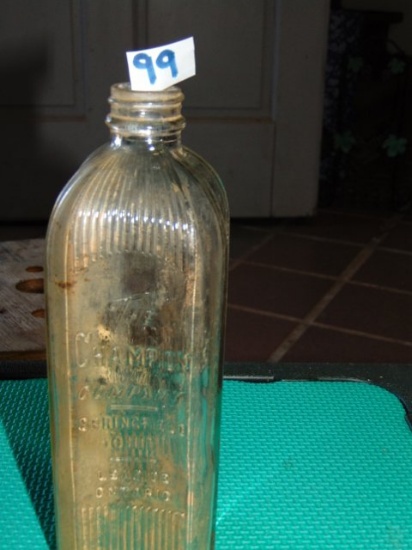 Vtg The Champion Company Mortuary Embalming Fluid Glass Bottle