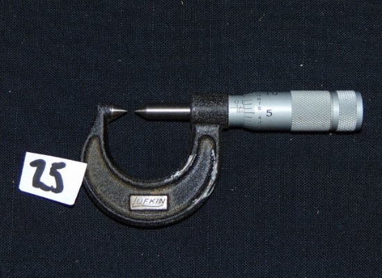 Vtg Lufkin Machinist's 0-1 Micrometer Vee Tip 1911 C