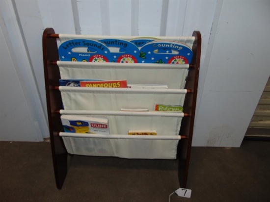 Space Saving Book Rack W/ Cloth Book Holders & Books Included LOCAL PICK UP ONLY