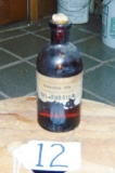 Antique Cork Top Bottle Of Rhodium Oil W/ Label, Cork & 3/4 Bottle Of Oil