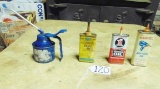 Vtg Oil Can Lot ( Local Pick Up Only, Oil In Cans )