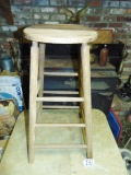Nice Vtg, Rustic, All Wood Stool ( Local Pick Up Only )