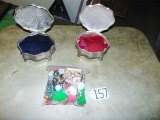 2 Vtg Silver Tone Jewelry Boxes & A Bag Of Jewelry