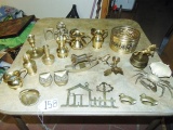 Large Vtg Brass Lot: Mickey Mouse Picture Frame, Key Rack, Crab Trinket Box,