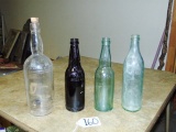 Vtg / Antique Bottle Lot: Cork Top Fleischmann's Vodka Bottle; West End