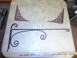 Ornamental Cast Iron Corner Pieces & Cast Iron Sign / Flag Arm