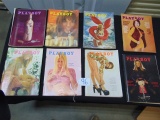 Lot Of 8 Vtg Playboy Magazines